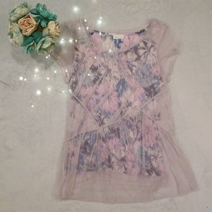 Anthropologie Meadow Rue Dahlia Watercolor Top